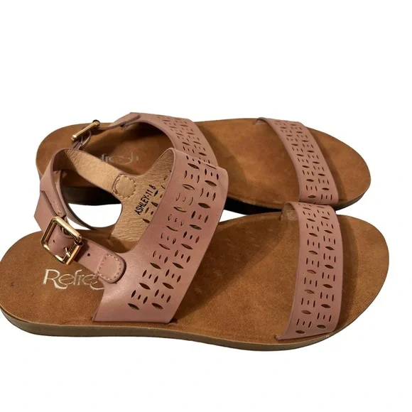 Refresh Women’s Ashley Open Cutwork Straps  Slingback Sandals Mauve Size 8 NWOT - Picture 3 of 6